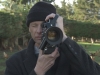 Misha filming chickens